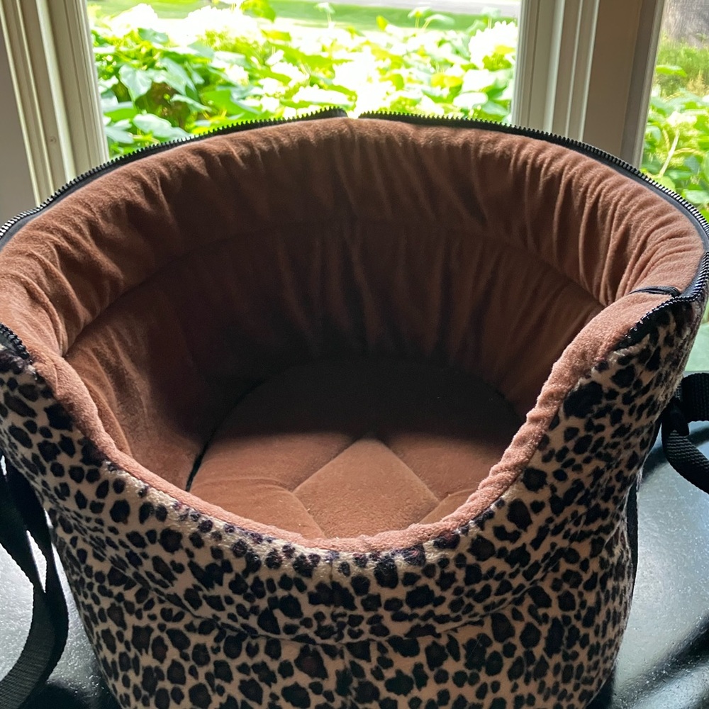 Leopard Print Pet Carrier zippered